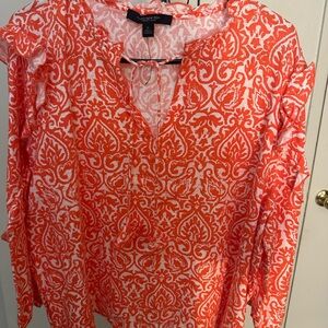 Marc New York Orange and White Blouse